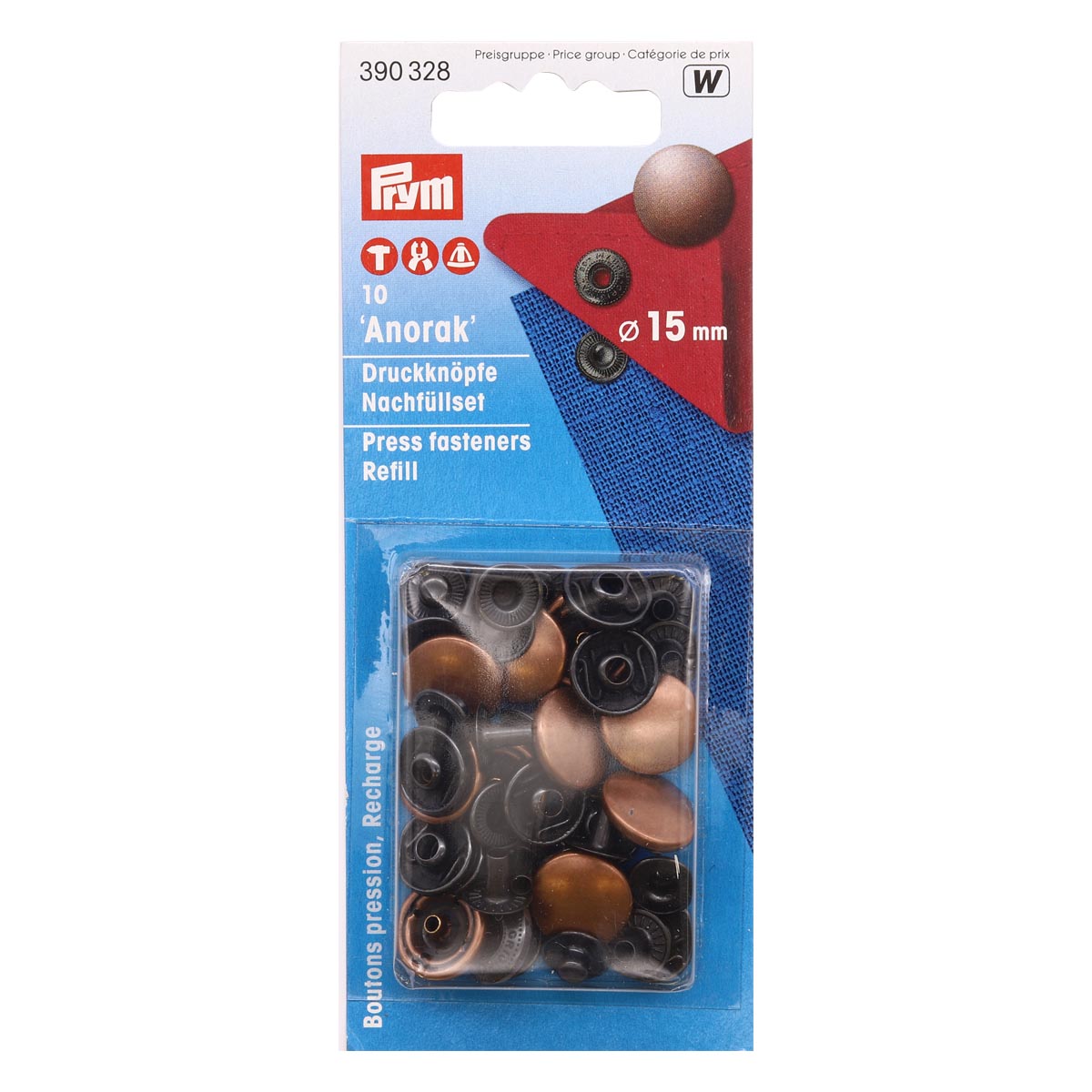 картинка Кнопка 390328 Анорак латунь медная 15 мм Prym от магазина МиТекс на Пушкина 97