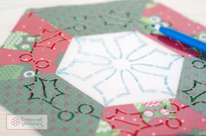 картинка Т10 Шаблон для стежки" Снежинка" от магазина МиТекс на Пушкина 97