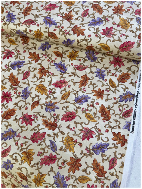 картинка Ткань 100% хлопок Benartex, Листья на бежевом от магазина МиТекс на Пушкина 97