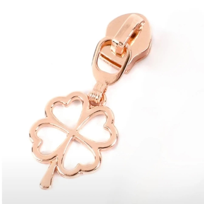 картинка Бегунок галантерейный спираль К6, RoseGold Клевер от магазина МиТекс на Пушкина 97