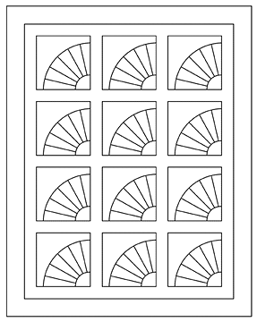 картинка Мотив для шитья по основе 0010801В "веер большой" 34*23 от магазина МиТекс на Пушкина 97