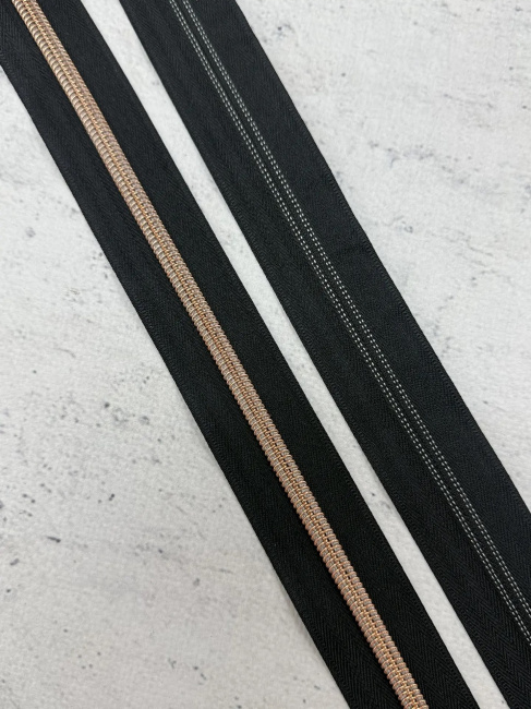 картинка Молния рулонная Спираль К6,  RoseGold черный от магазина МиТекс на Пушкина 97