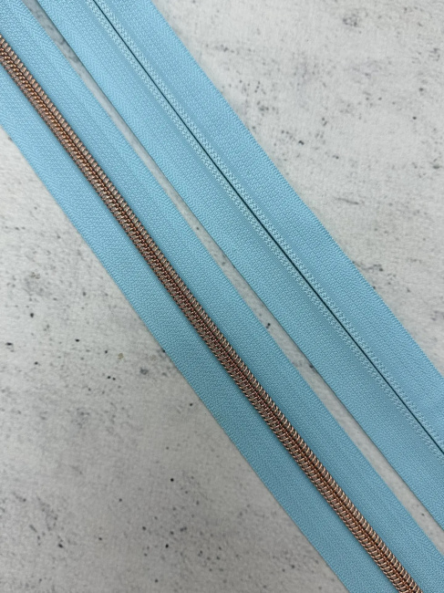 картинка Молния рулонная Спираль К6,  RoseGold голубой от магазина МиТекс на Пушкина 97