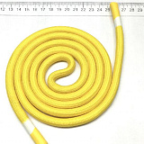 Шнур круглый с декор. наконечником белая полоса (желтый) диаметр 1см длина 130см 1шт