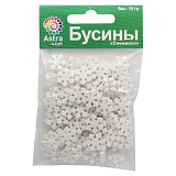 4770 Бусины 'Снежинки' 14*2мм, белый, 15гр Astra&Craft