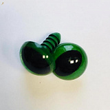 Глаза винтовые 14мм (зеленый) пара с заглушками №4