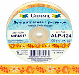 Лента атласная 12 мм ALP-124 с рисунком уп 22,8 м