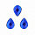 Стразы пришивные акриловые MAGIC 4 HOBBY 10x14мм капля уп.20 шт (03 синий)