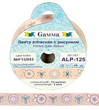 Лента атласная 12 мм ALP-125 с рисунком фасовка 3 м