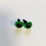 Глаза винтовые 10 мм (зеленый) пара с заглушками №7