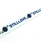 Лампасы №190 белый/черный/синий надпись Stilllove 3 см