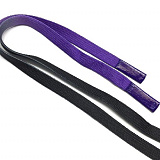 Шнур плоский Градиент с декор. наконечником (черный/фиолет) ширина 1,3 см длина 130 см 1шт